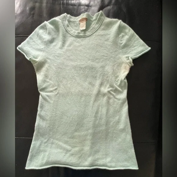 J. Crew Mint Green Cashmere Short Sleeve Tee S - Picture 1 of 10